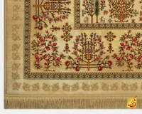 فرش ابریشم ماشینی T1063 کرم - Image 5