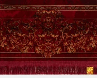 فرش ابریشم ماشینی T1081 لاکی - تصویر 5