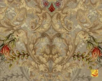 فرش ابریشم ماشینی T1082 کرم طوسی - Image 4