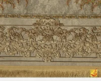 فرش ابریشم ماشینی T1082 کرم طوسی - Image 6