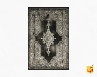 فرش وینتیج 21169 مشکی طوسی - Image 2