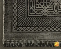 فرش وینتیج 21652 مشکی طوسی