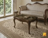 فرش کلاسیک فروغ کرم حاشیه بژ