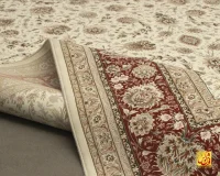 فرش کلاسیک سیران کرم حاشیه گلبهی