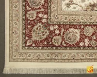 فرش کلاسیک سیران کرم حاشیه گلبهی