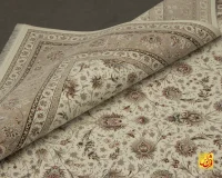 فرش کلاسیک سیران کرم حاشیه بژ - Image 6