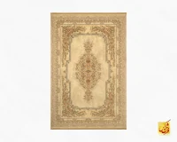 فرش ابریشم ماشینی T1084 کرم - Image 2