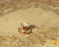 فرش ابریشم ماشینی T1084 کرم - Image 3