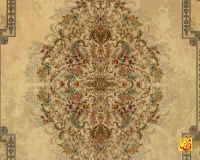فرش ابریشم ماشینی T1084 کرم - Image 5