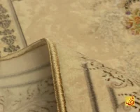 فرش ابریشم ماشینی T1084 کرم - Image 7