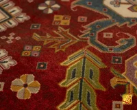 فرش ابریشم ماشینی T1090 کرم لاکی - Image 10