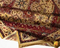 فرش ابریشم ماشینی T1090 کرم لاکی - Image 3