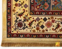 فرش ابریشم ماشینی T1090 کرم لاکی - Image 6
