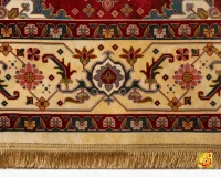 فرش ابریشم ماشینی T1090 کرم لاکی - Image 7