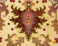 فرش ابریشم ماشینی T1090 کرم لاکی - Image 9
