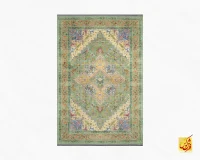 فرش ابریشم ماشینی T1093 سبز - تصویر 2