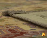 فرش ابریشم ماشینی T1093 سبز - تصویر 7