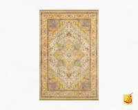 فرش ابریشم ماشینی T1095 کرم - Image 2