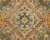 فرش ابریشم ماشینی T1095 کرم - Image 3