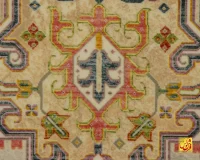 فرش ابریشم ماشینی T1095 کرم - Image 4