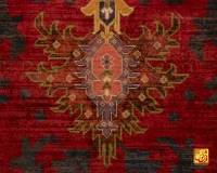 فرش ابریشم ماشینی T1096 قرمز - Image 4