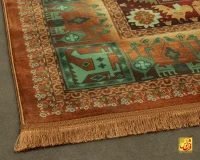فرش ابریشم ماشینی T1110 نارنجی - تصویر 8