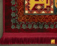 فرش ابریشم ماشینی T1113 لاکی - Image 9