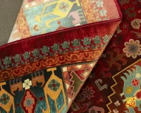 فرش ابریشم ماشینی T1113 لاکی - Image 6