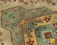 فرش ابریشم ماشینی T1114 کرم - Image 8