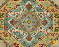 فرش ابریشم ماشینی T1114 کرم - Image 3
