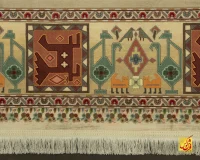 فرش ابریشم ماشینی T1114 کرم - Image 5