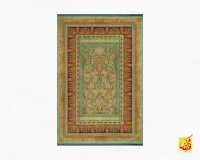 فرش ابریشم ماشینی t1132 سبز - تصویر 2