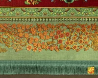فرش ابریشم ماشینی t1132 سبز - تصویر 5