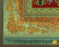 فرش ابریشم ماشینی t1132 سبز - تصویر 6