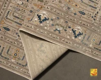 فرش وینتیج 75010 طوسی آبی