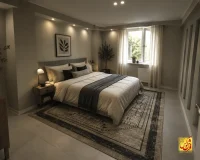 فرش وینتیج N9 طوسی حاشیه مشکی - Image 3