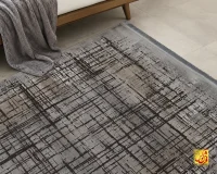 فرش مینیمال 41005 نقره ای