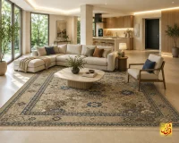 فرش وینتیج 75007 طوسی بژ