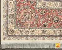فرش کلاسیک 7502 کرم حاشیه گلبهی - Image 10