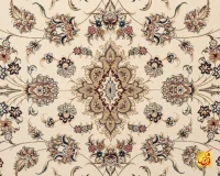 فرش کلاسیک 7502 کرم حاشیه شرابی - Image 5