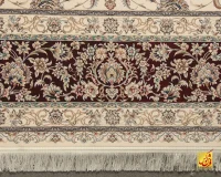 فرش کلاسیک 7502 کرم حاشیه شرابی - Image 9