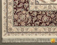 فرش کلاسیک 7502 کرم حاشیه شرابی - Image 10