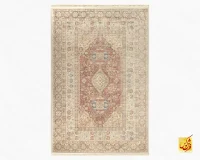 فرش وینتیج 8315LC گلبهی حاشیه کرم - Image 2