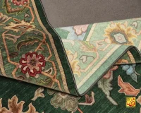 فرش ابریشم ماشینی L1017 سبز - Image 7