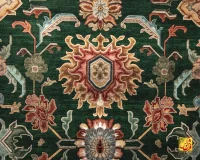 فرش ابریشم ماشینی L1017 سبز - Image 3