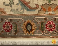 فرش ابریشم ماشینی L1021 کرم - Image 8