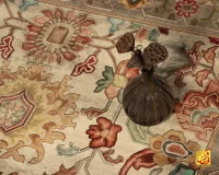 فرش ابریشم ماشینی L1021 کرم - Image 3