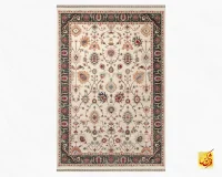 فرش کلاسیک باغ فردوس کرم حاشیه سبز - Image 2