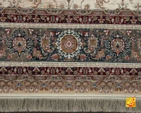 فرش کلاسیک 232 کرم حاشیه آبی - تصویر 10