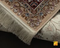 فرش کلاسیک 232 کرم حاشیه آبی - تصویر 8